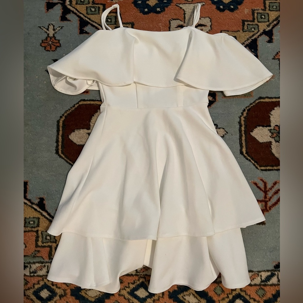 B Darlin white flounce dress